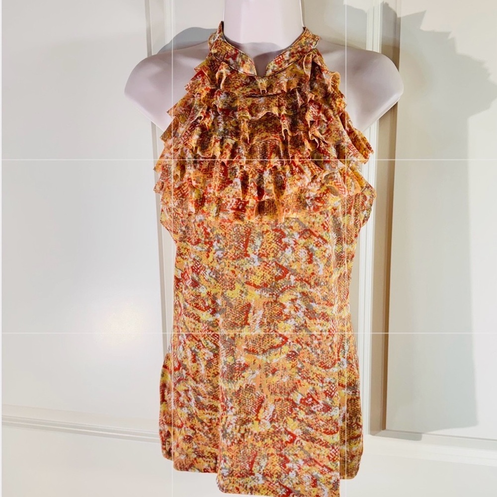 The Limited Multicolor Halter Ruffle Top Medium